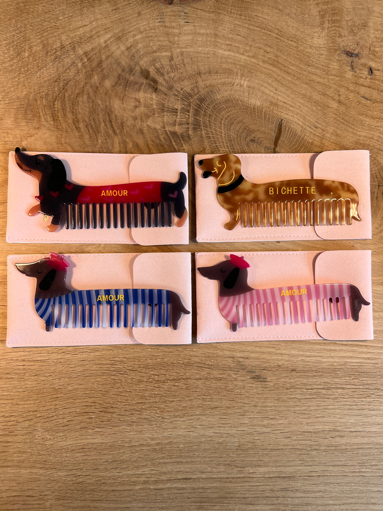 Peigne Teckel (bleu)