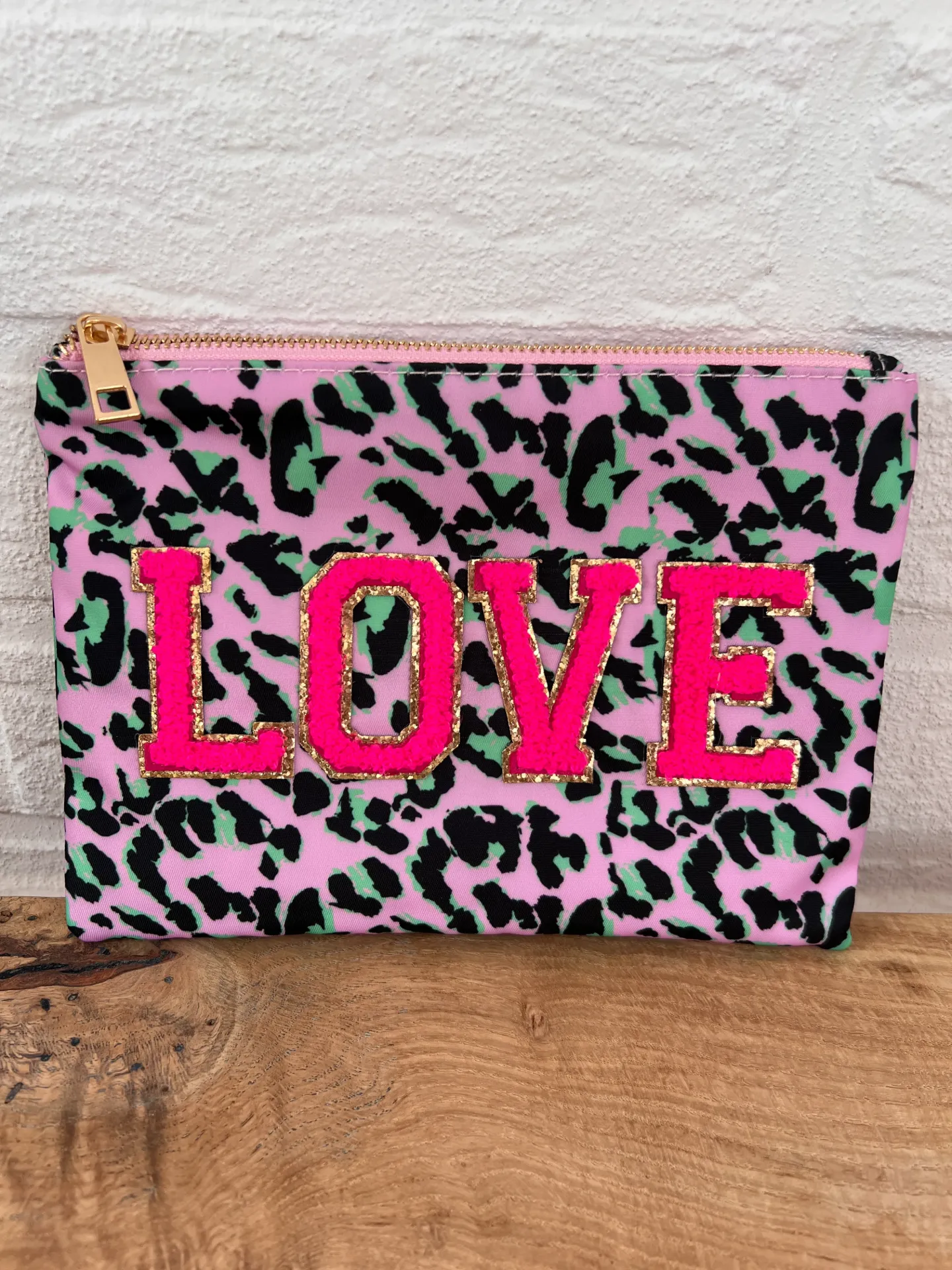 Trousse Love (Léopard rose)