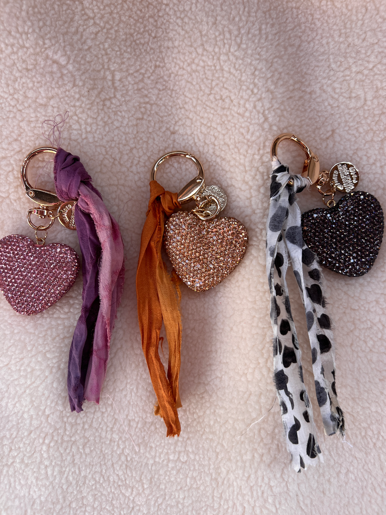 Porte clés coeur (Rose)